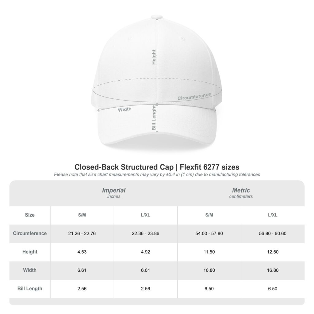 Custom Closed-Back Structured Cap – Embroidery - Image 20