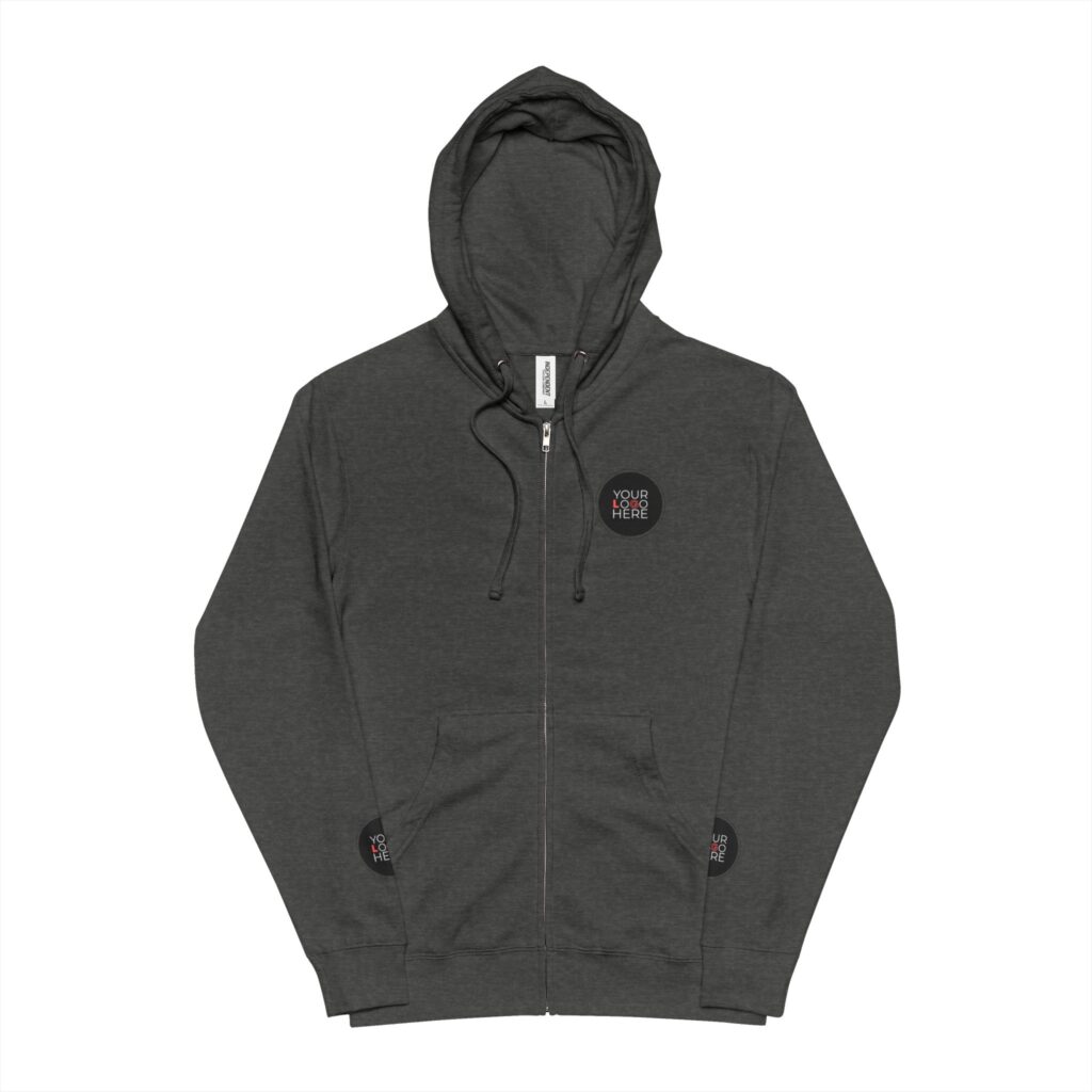 Unisex Fleece Zip Up Hoodie - Image 3