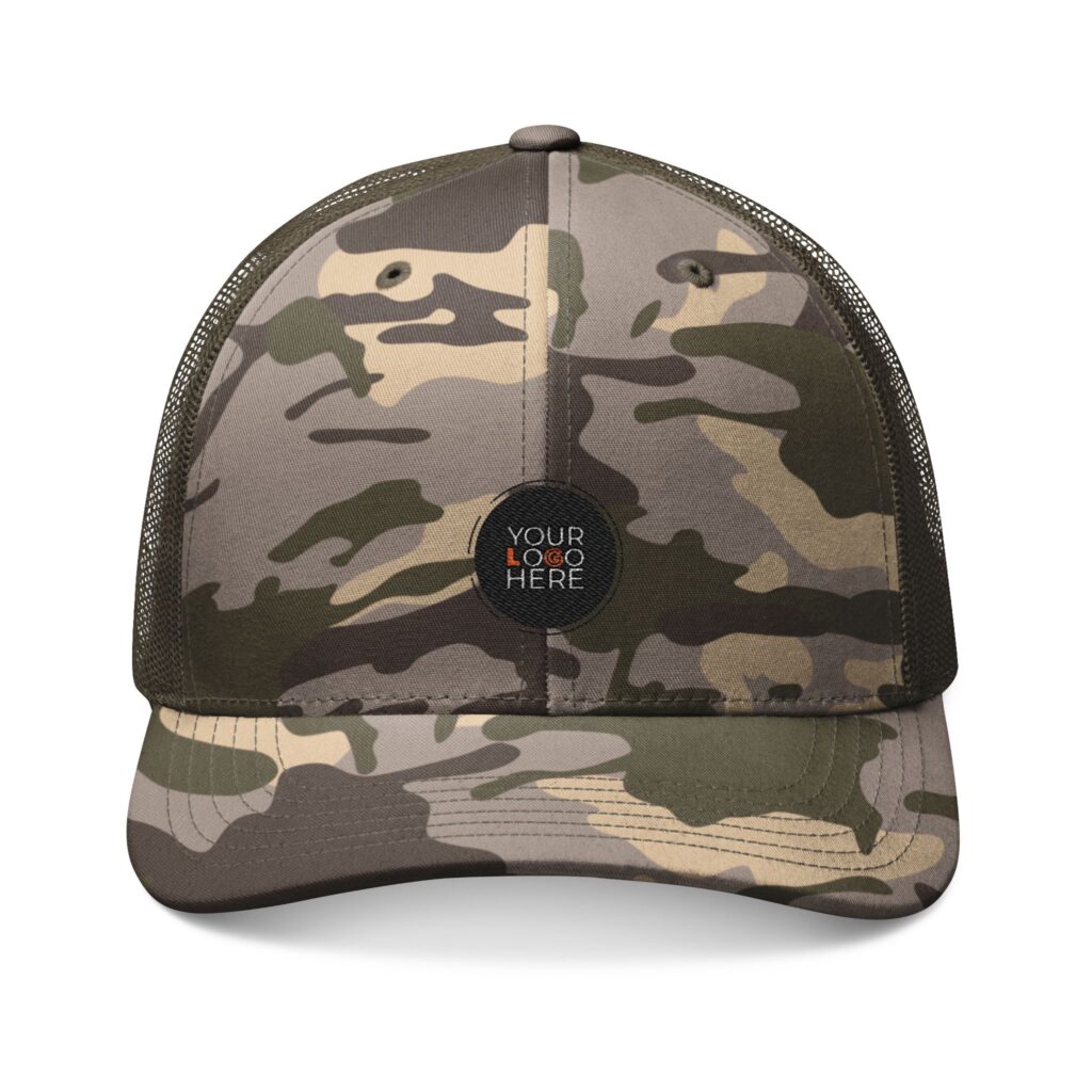 Custom Camouflage Trucker Hat – Embroidery