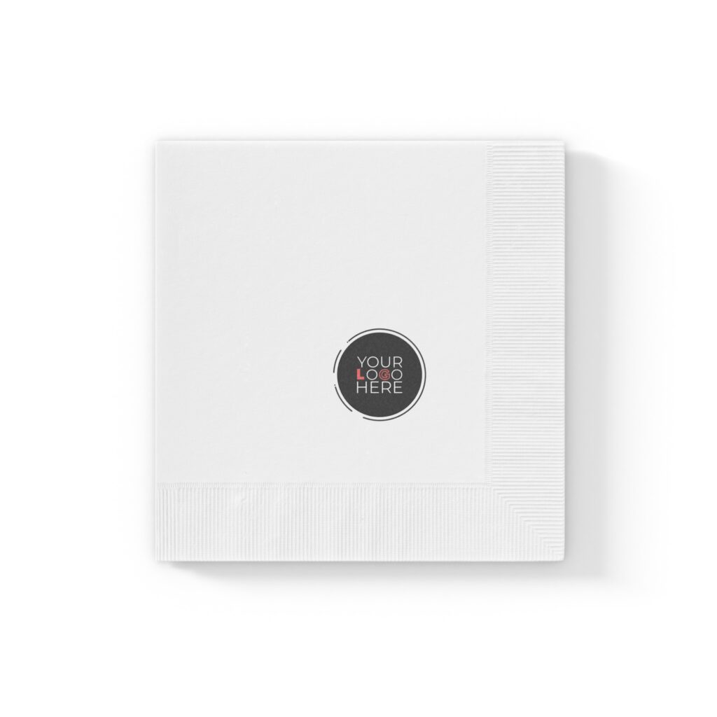 Custom White Coined Napkins