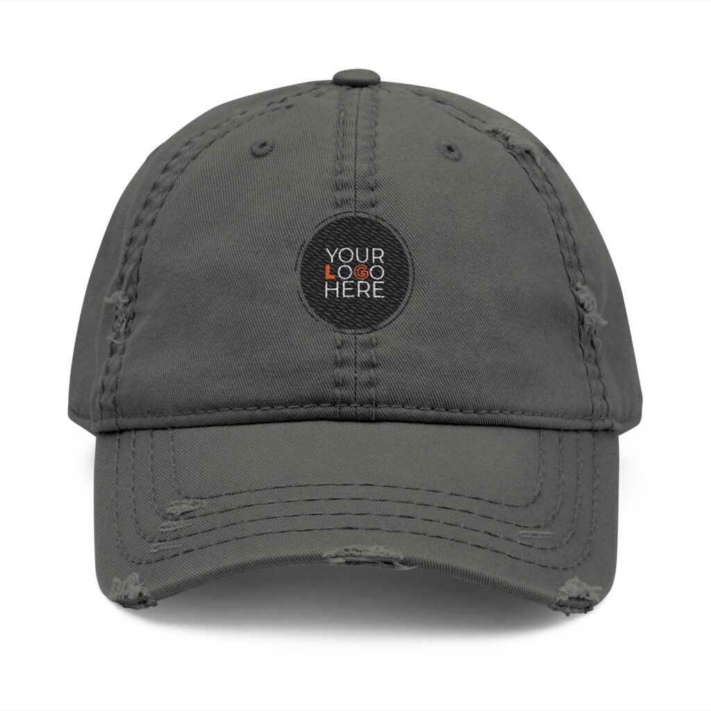 Custom Distressed Dad Hat – Embroidery