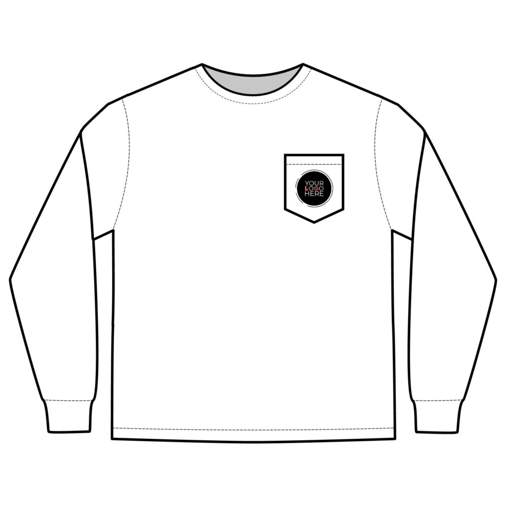 Unisex Long Sleeve Pocket T-Shirt - Image 3