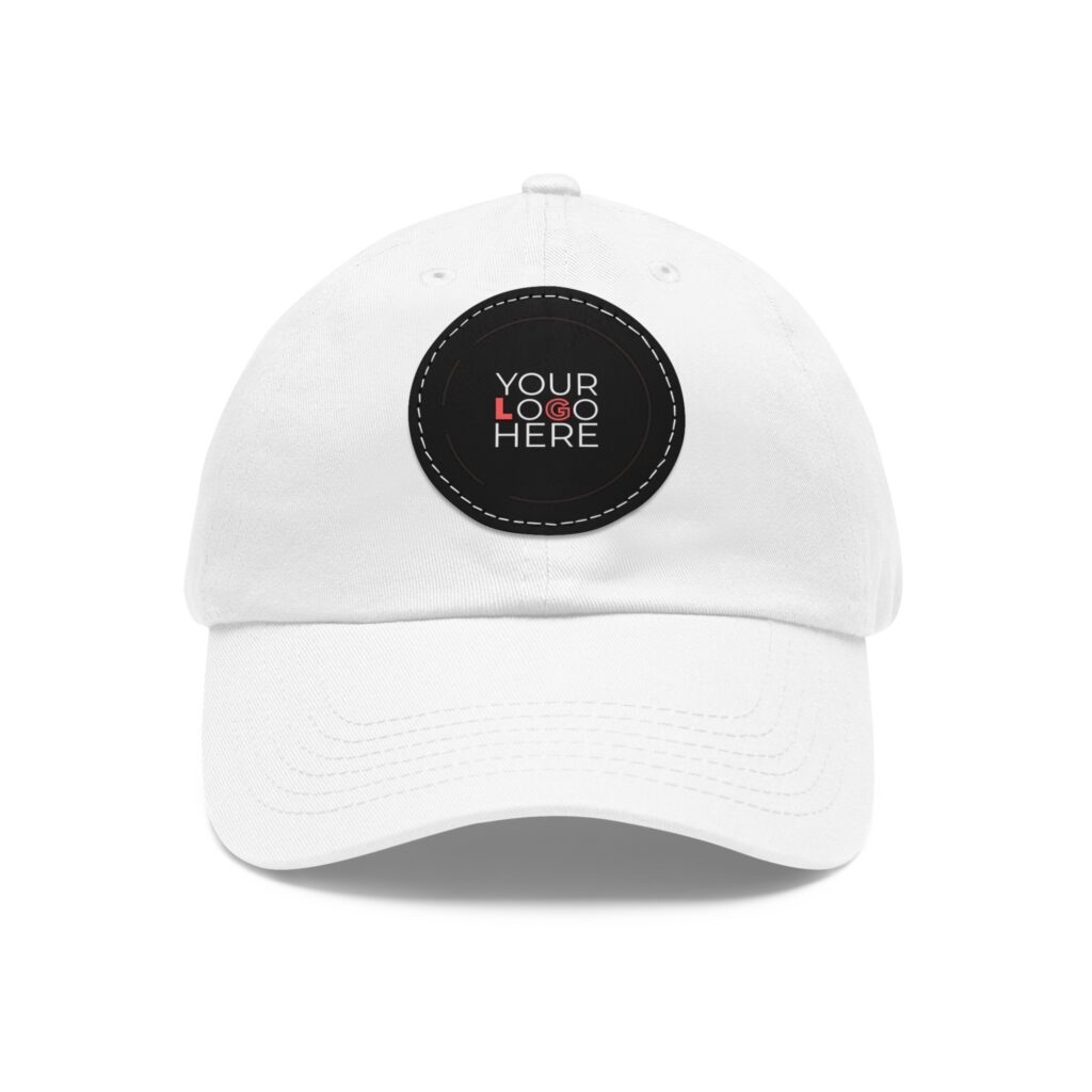 Custom Dad Hat With Leather Patch (Round)