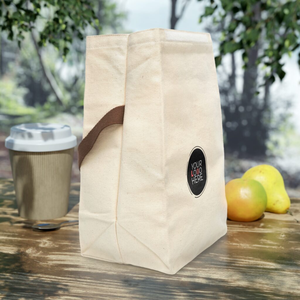 Canvas Lunch Bag With Strap - Image 5